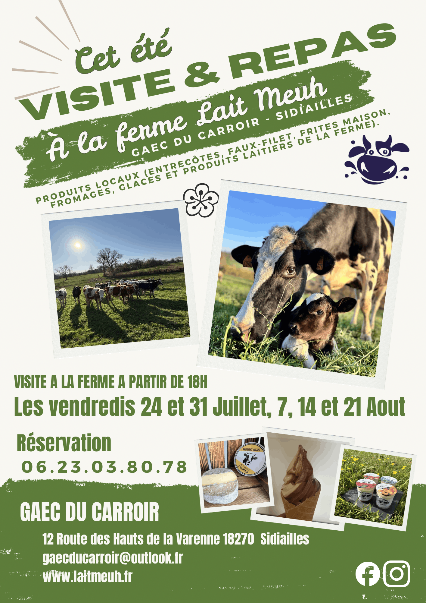 Visite et repas à la ferme Lait Meuh